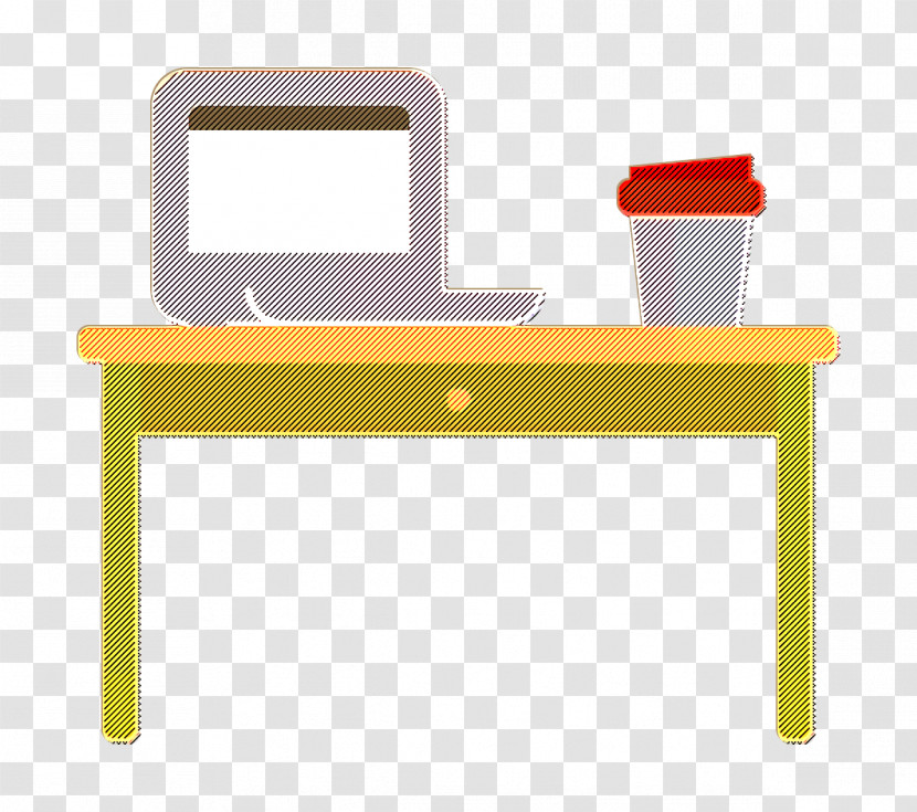 Desk Icon Laptop Icon Coffee Icon Transparent PNG
