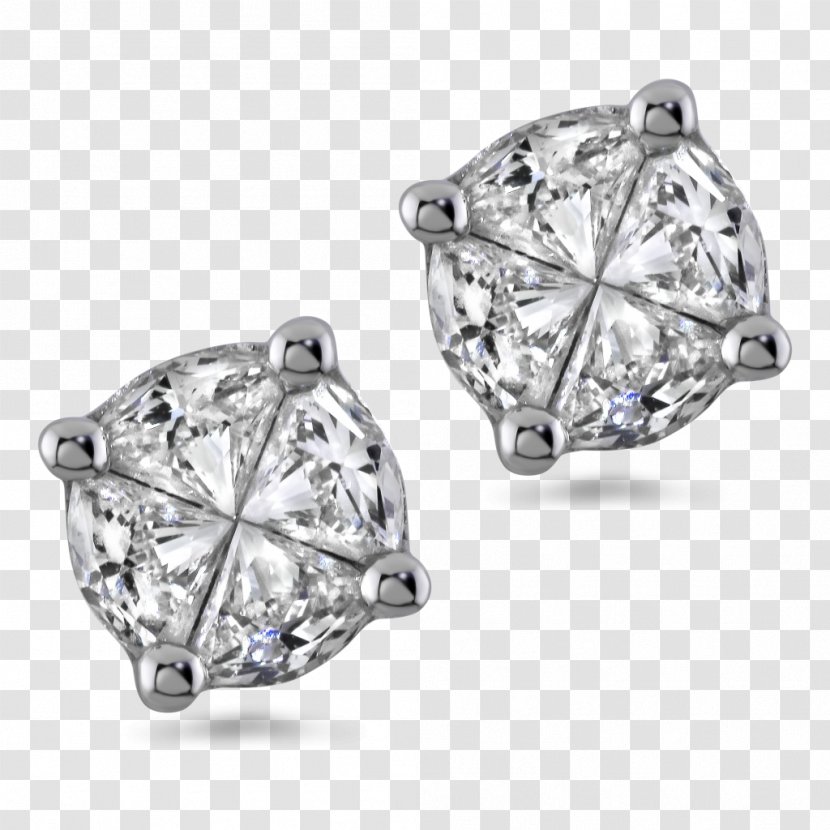 Earring Jewellery Diamond Cut Brilliant - Silver Transparent PNG
