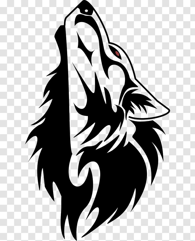Gray Wolf Tattoo Ink Tribe Drawing - Monochrome Transparent PNG