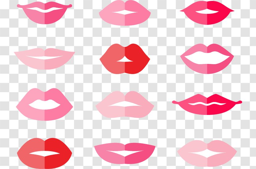 Lip Euclidean Vector - Cartoon - Painted Lipstick Transparent PNG