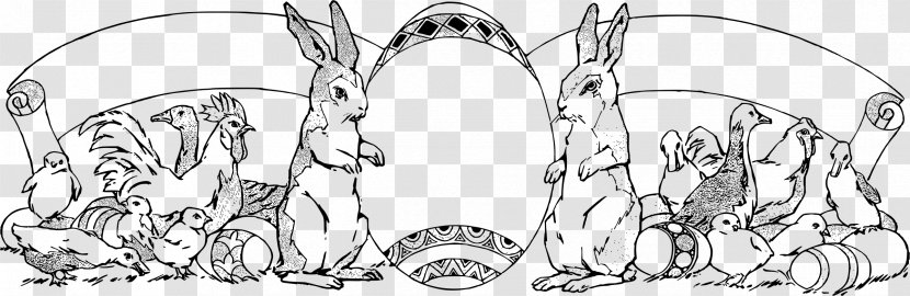 Easter Bunny Line Art Drawing Clip - Shoe - Banner Transparent PNG