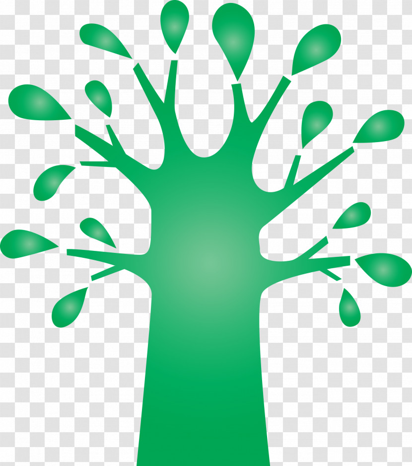 Green Leaf Line Tree Plant Transparent PNG