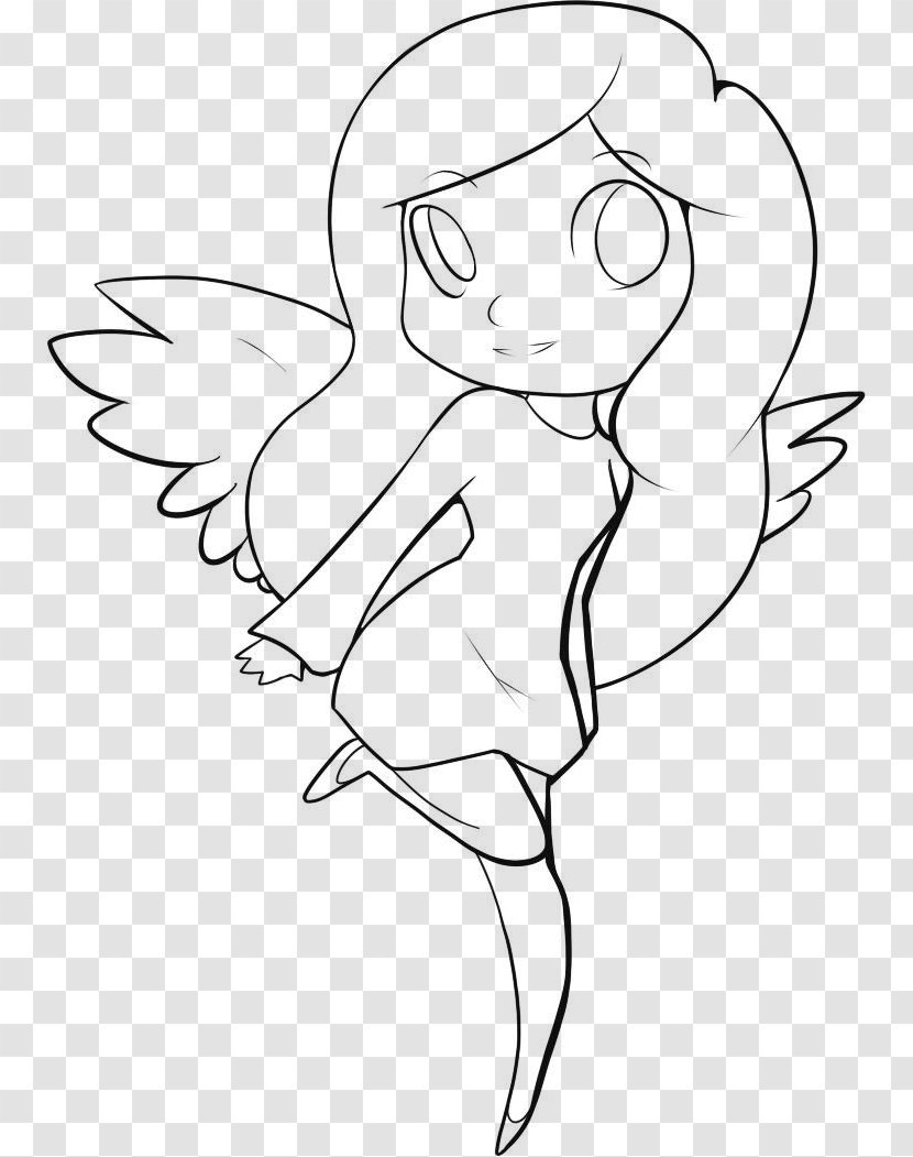 Drawing Angel Cartoon Sketch - Tree - Line Transparent PNG