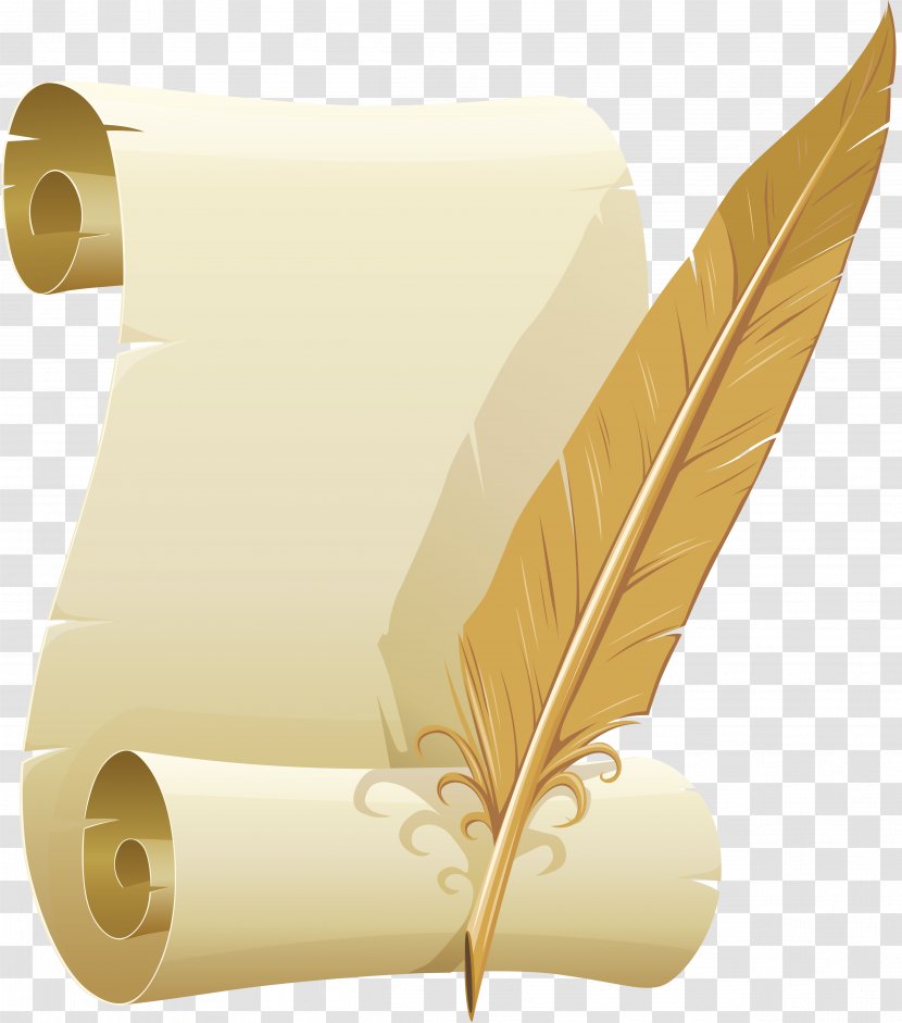 Paper Quill Parchment Clip Art - Scroll - Cover Transparent PNG