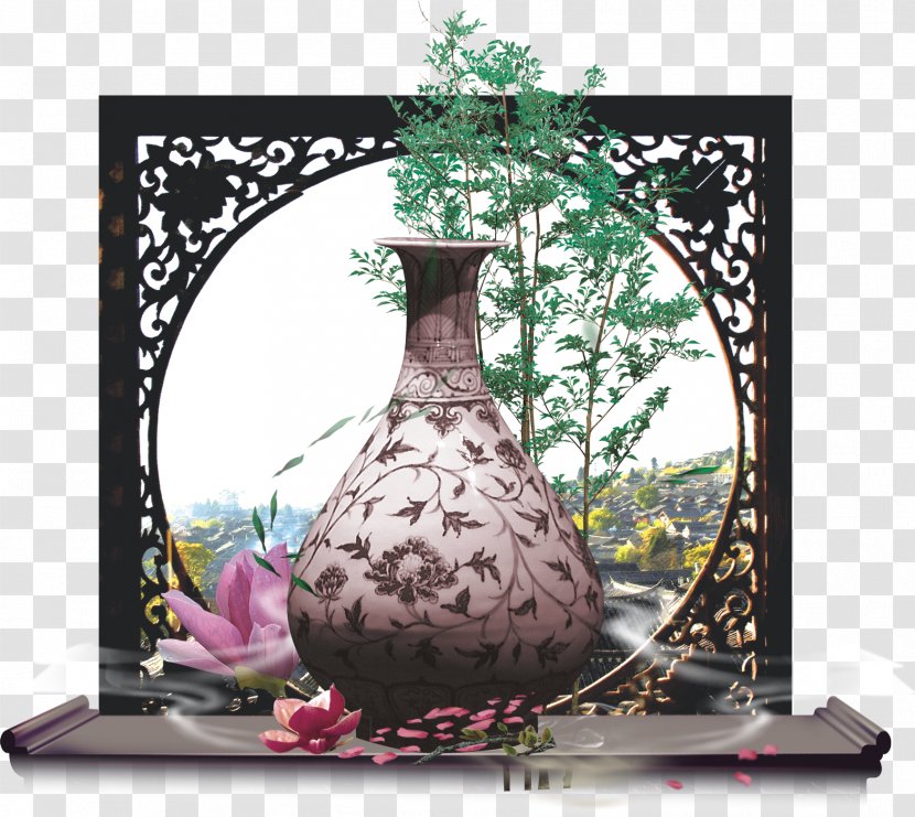 Red Wine Alcoholic Drink Poetry Porcelain - Lu You - Classical Vase Transparent PNG