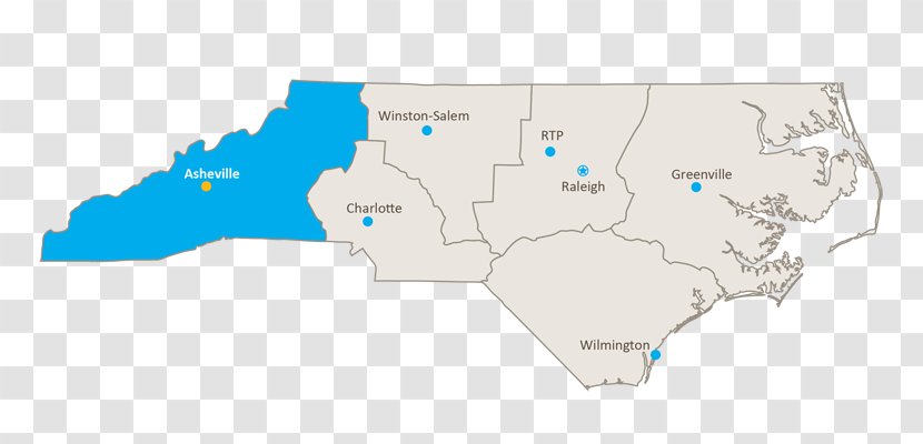 Western North Carolina Map Biotechnology Center Piedmont Triad - Home Counties Transparent PNG