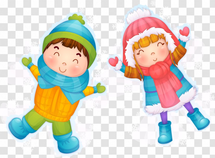 Snow Angel Child Euclidean Vector - Happy Children Wearing Warm Winter Transparent PNG