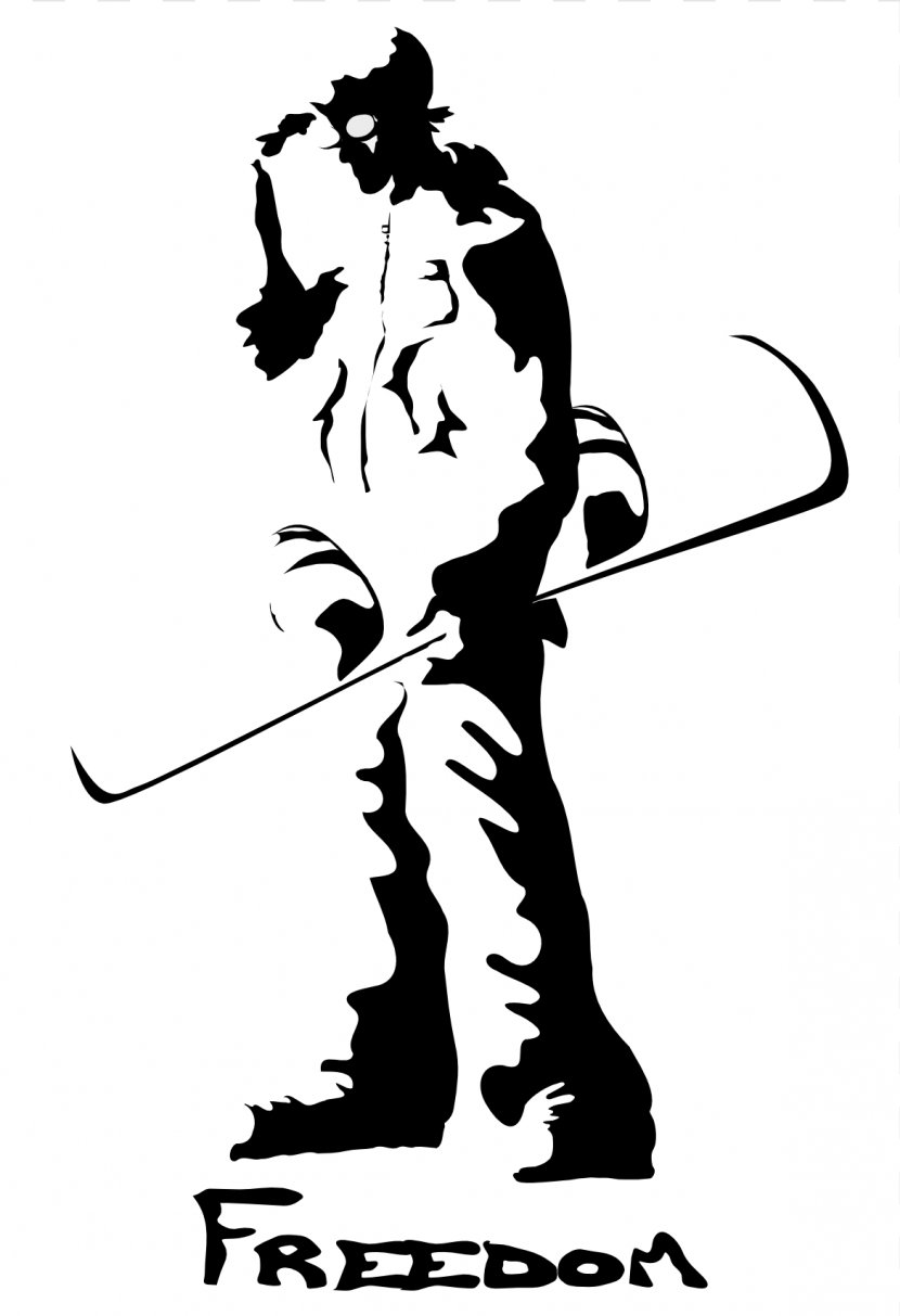 Snowboard Drawing Art - Black And White Transparent PNG