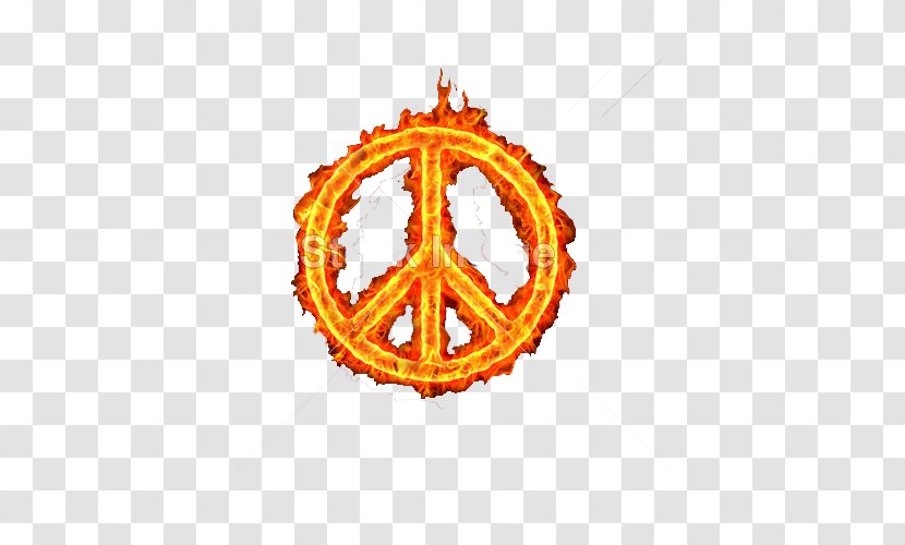 Peace Symbols T-shirt Icon - Orange - A Sign Of Is Burning In Flames Transparent PNG