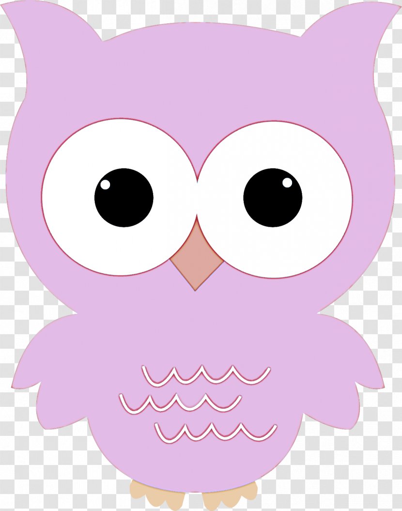 Owl Pink Cartoon Purple Lilac - Bird Of Prey Transparent PNG