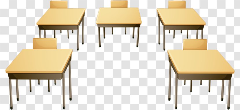 Classroom Cartoon Royalty-free Illustration - Chair - Table And Benches Transparent PNG