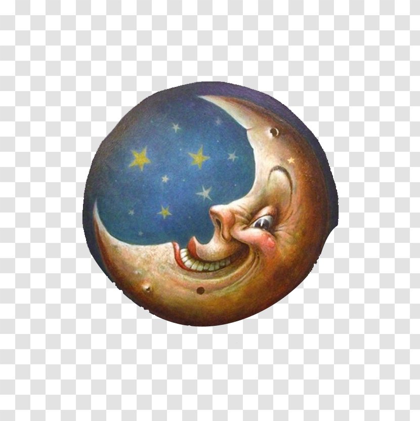 Visual Arts Man In The Moon Painting - Laughing Transparent PNG