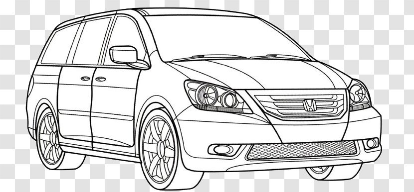 Honda Odyssey Motor Company Minivan Car - Black And White - Pushed Over The Cliff Transparent PNG