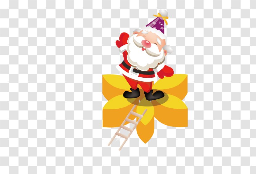 Santa Claus SantaCon Christmas Gift - Decoration - Standing On A Five-pointed Star Transparent PNG