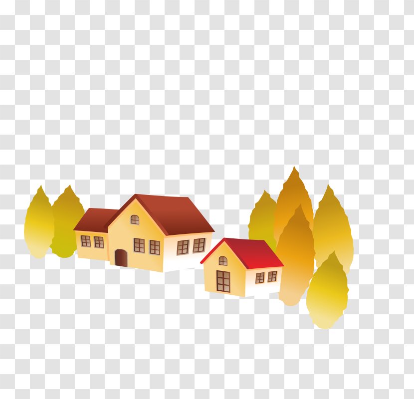 Hand-painted House And Tree Vector Material - Drawing - Villa Transparent PNG
