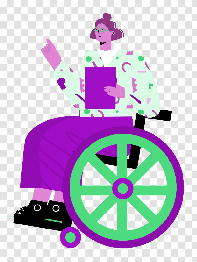 Sitting On Wheelchair Woman Lady Transparent PNG