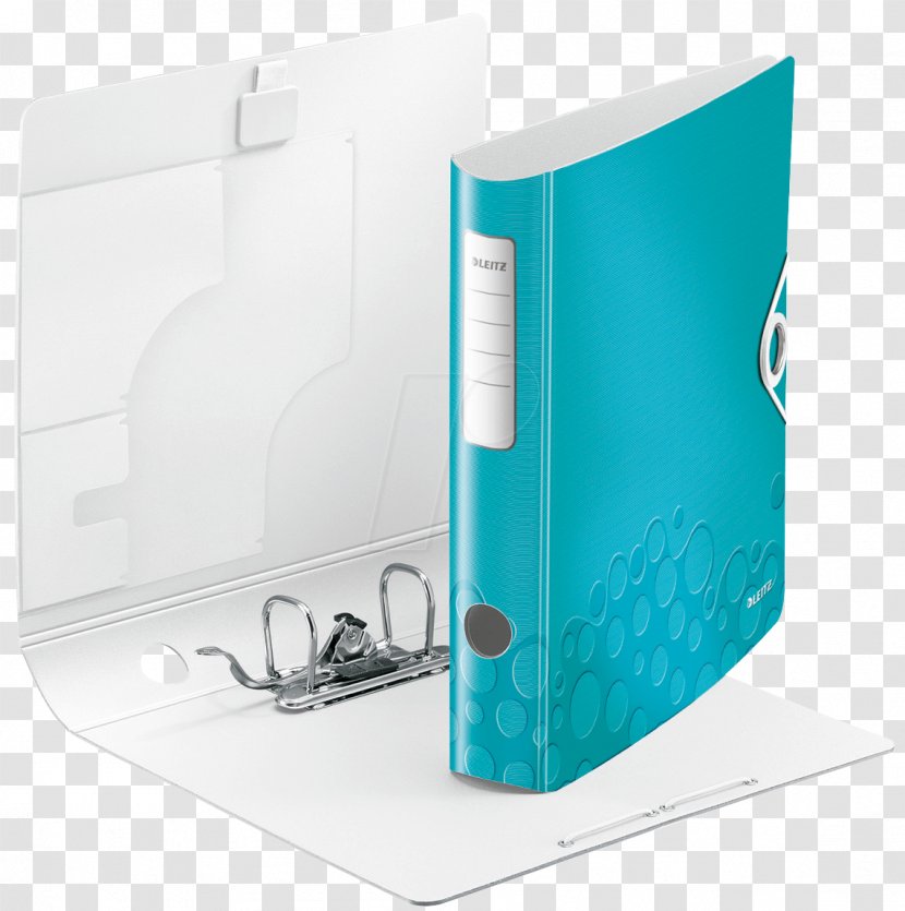 Ring Binder Esselte Leitz GmbH & Co KG A4 File Folders Office Supplies - Polypropylene - Turquoise Transparent PNG