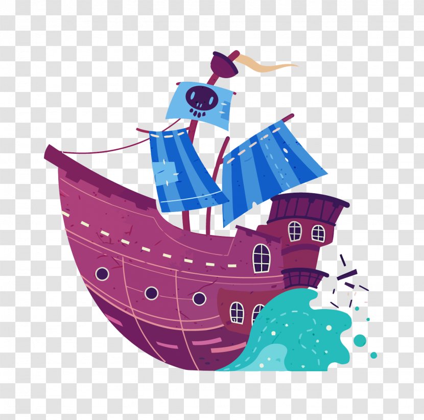 Cartoon Download - Pirate Ship - Vector Transparent PNG