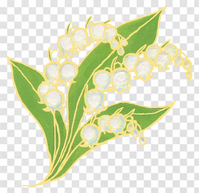 Leaf Illustration Flower Design Art - Plant - Glass Baskets Fenton Lily Of The Valley Transparent PNG