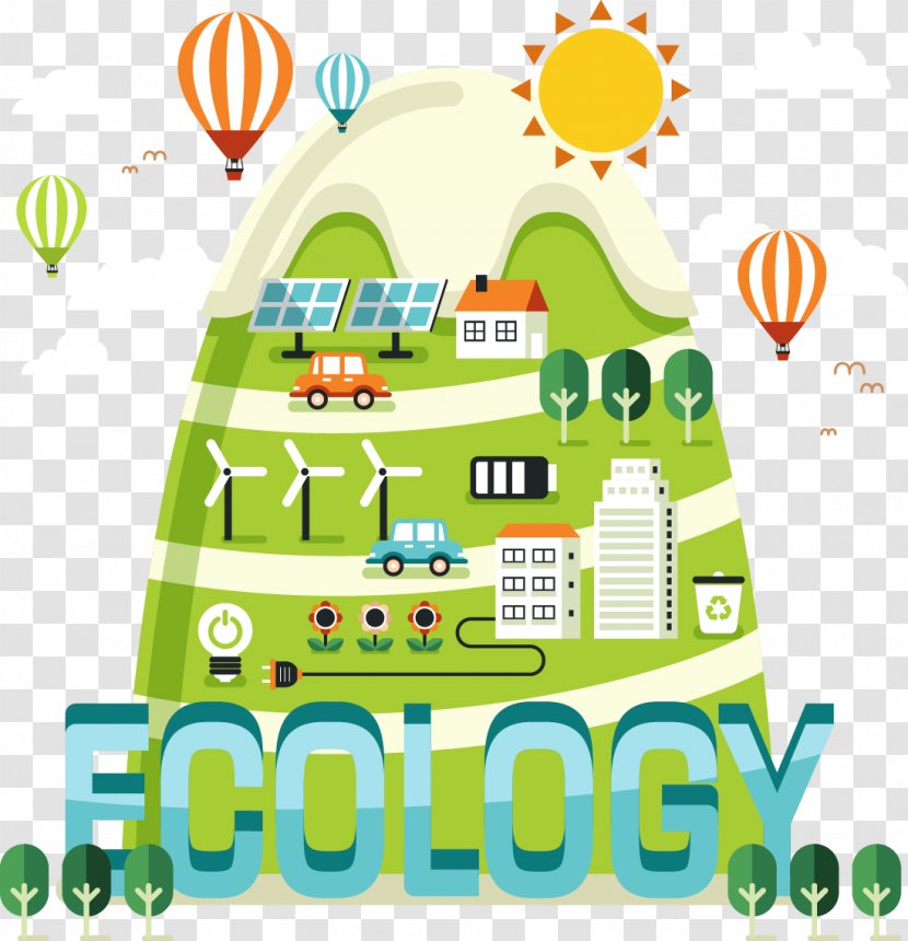Ecology Landscape Illustration - Yellow - Vector Green Energy Transparent PNG