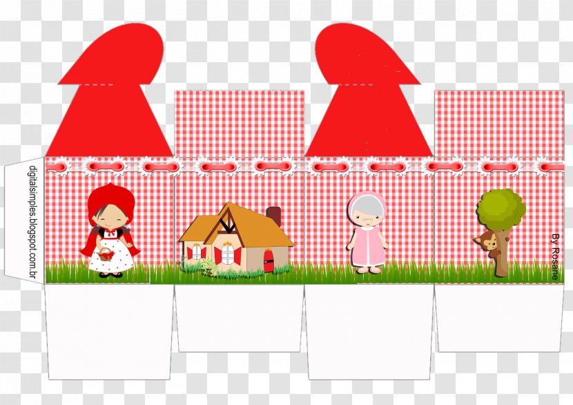 Little Red Riding Hood Paper Child Casinha Printing - Text Transparent PNG