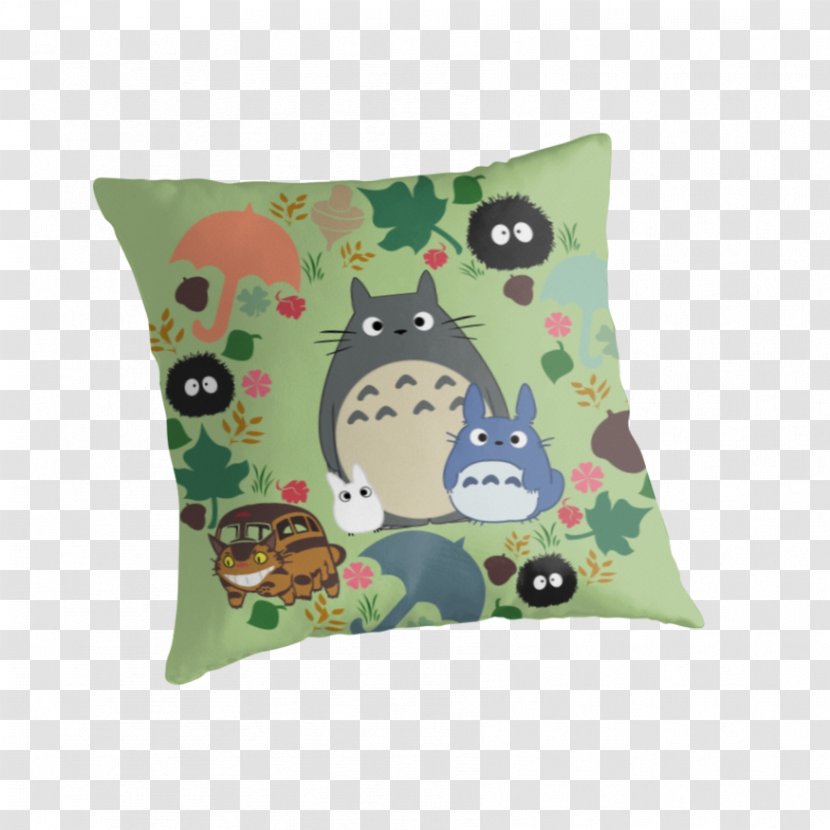 Throw Pillows Cushion Textile Tote Bag - Green - Totoro Transparent PNG