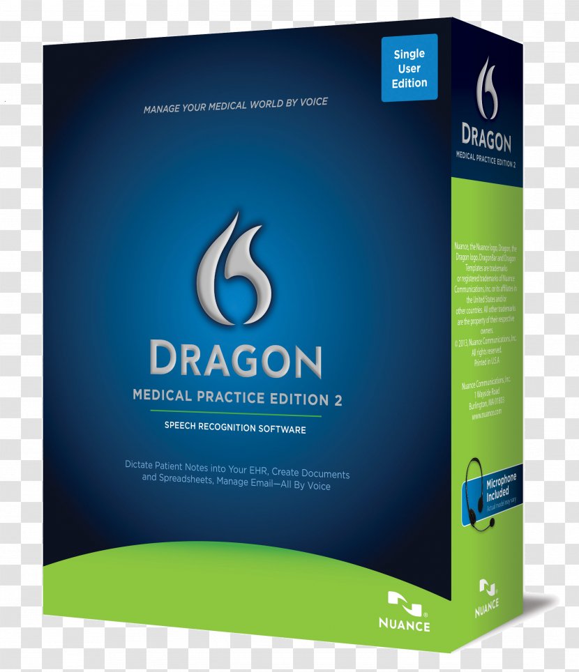 Dragon NaturallySpeaking Nuance Communications Medicine Speech Recognition Computer Software - Medical Practice Transparent PNG