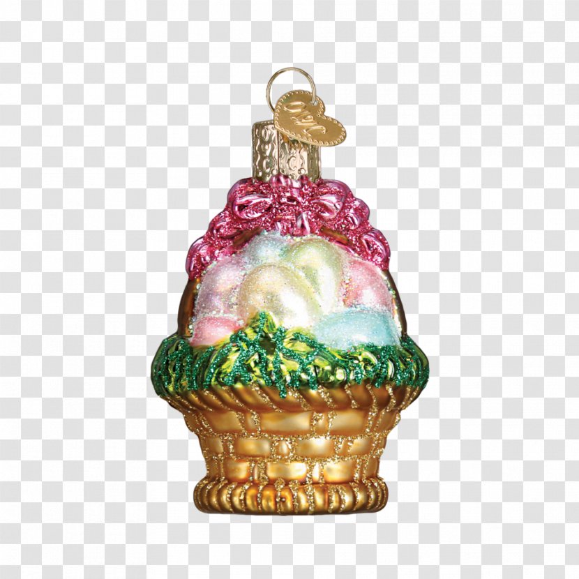 Christmas Ornament Easter Bunny Glass - Holiday - Eggs Basket Transparent PNG