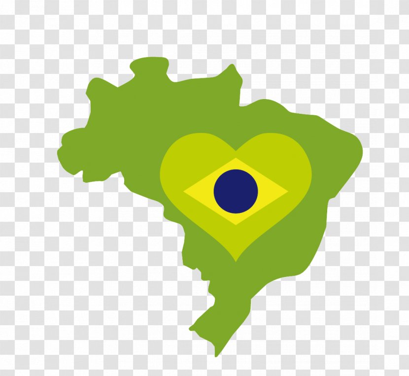 Flag Of Brazil World Map - Outline Transparent PNG