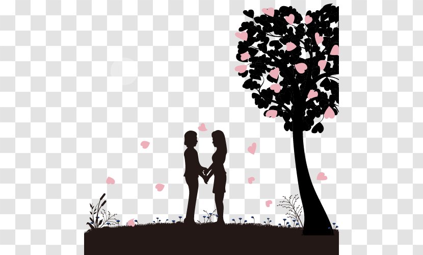 Silhouette Valentines Day Dating - Couple - Figures Albums Transparent PNG