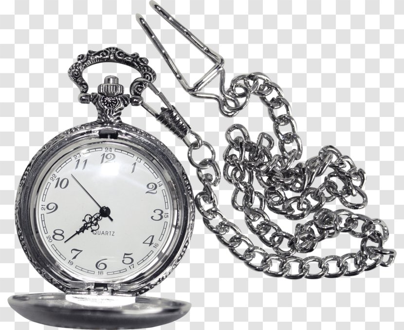 Centerblog Pocket Watch Clock - Silver Transparent PNG