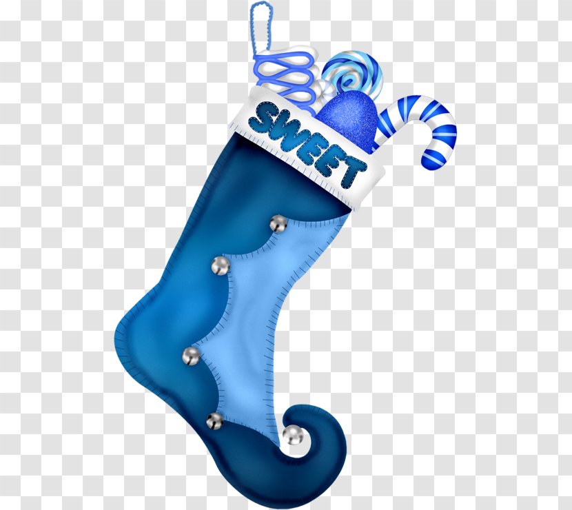 Sock Clip Art Blue Christmas Day Stockings - Stocking - Socks Clipart Transparent PNG