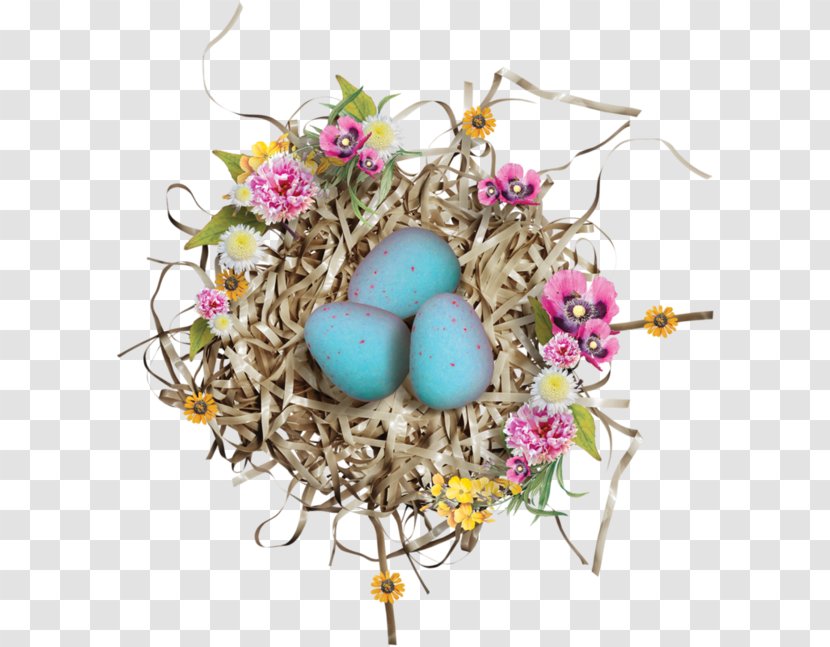 Bird Nest Easter - Blue Eggs Transparent PNG