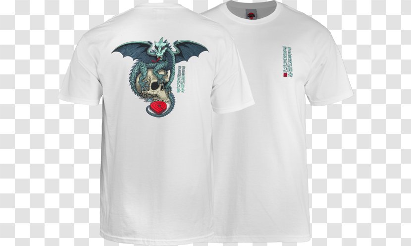 T-shirt Powell Peralta Sleeve Skateboard - White Short Transparent PNG