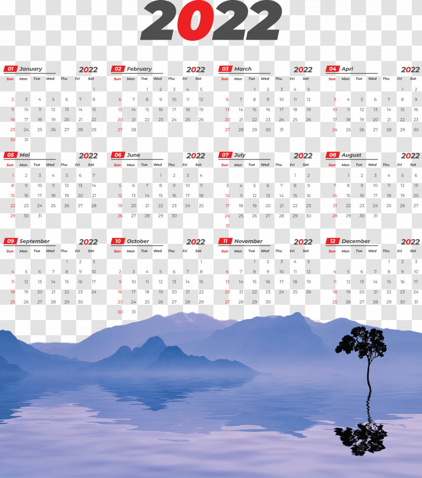 Printable 2022 Calendar 2022 Calendar Printable Transparent PNG