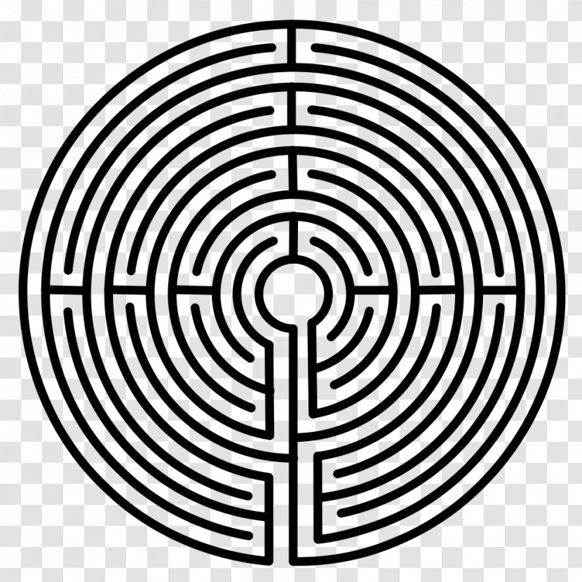 Minotaur Knossos Chartres Daedalus Labyrinth - Black And White - Needle Transparent PNG