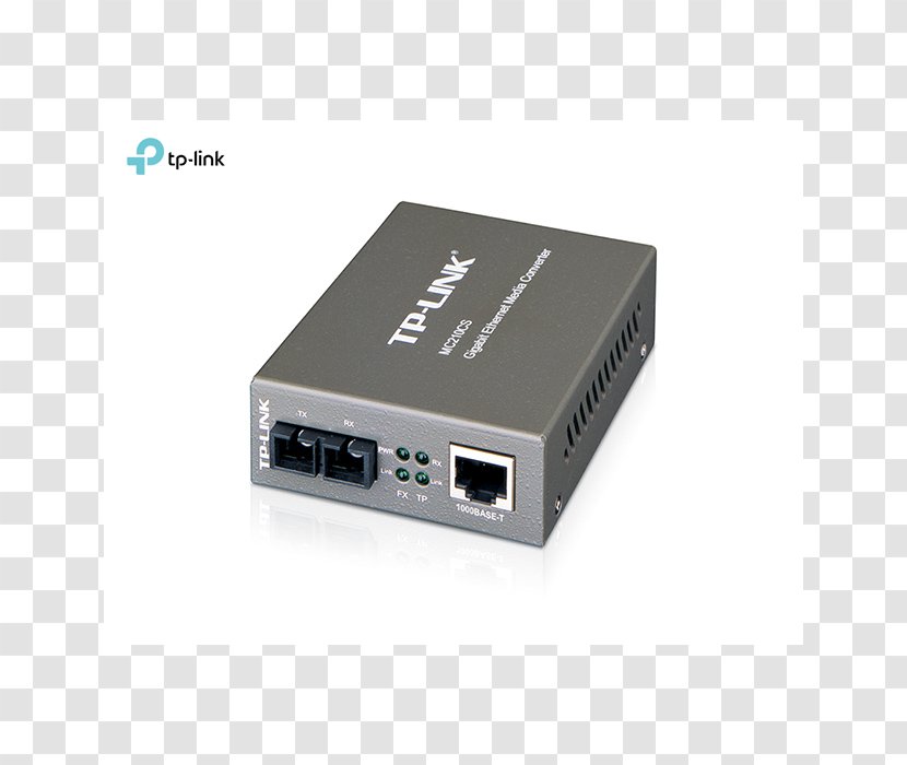 Fiber Media Converter Gigabit Ethernet Multi-mode Optical Single-mode TP-Link - Adapter - Electronics Accessory Transparent PNG