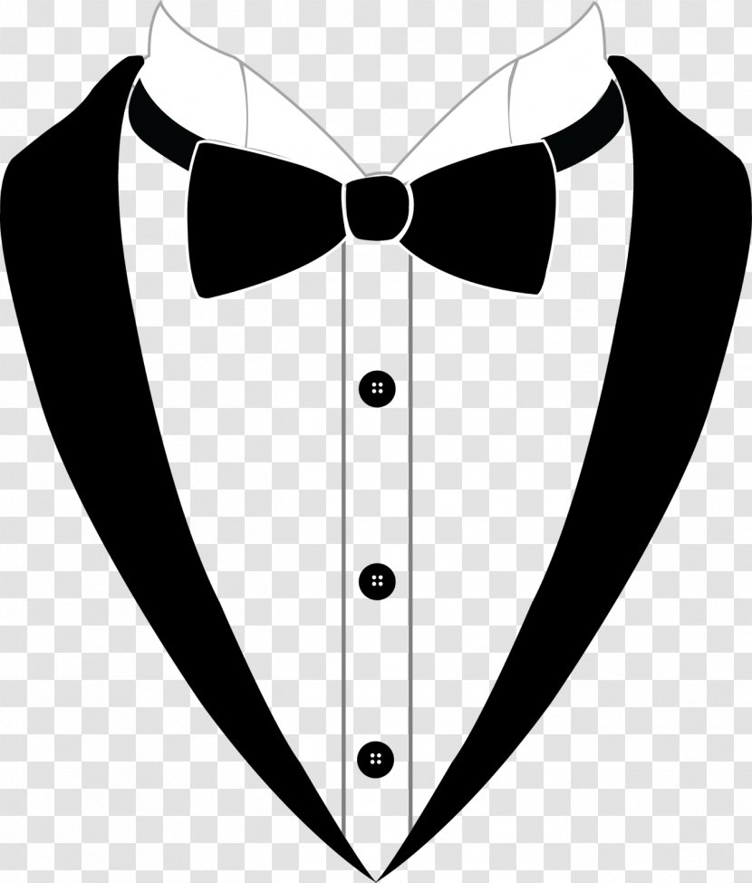 Bow Tie Tuxedo Suit Black - Necktie Transparent PNG