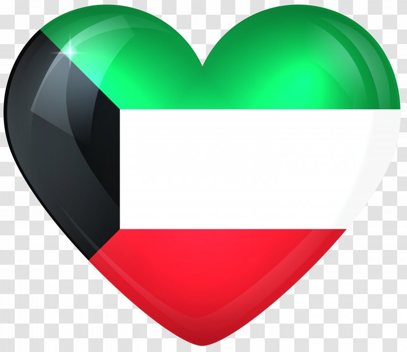 Flag Of Kuwait National Day Clip Art - Watercolor - Heart Cliparts Transparent PNG