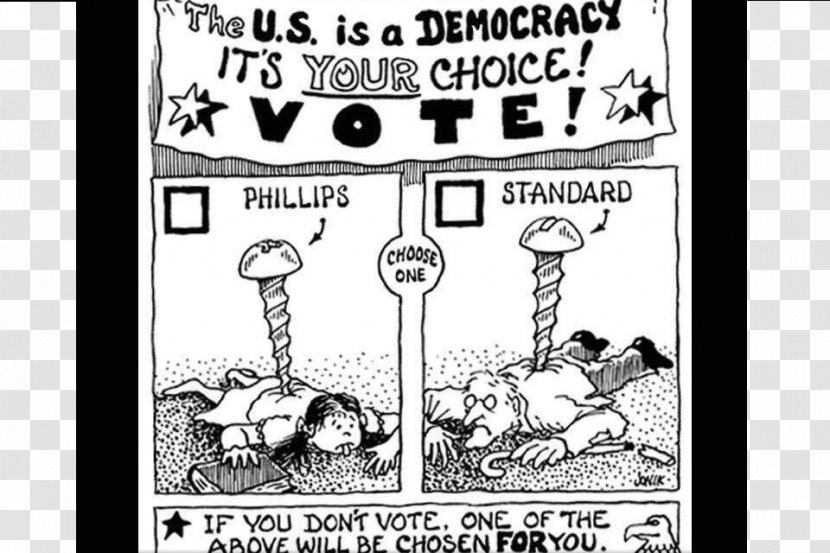United States Cartoon Democracy Humour Voting - Black And White Transparent PNG