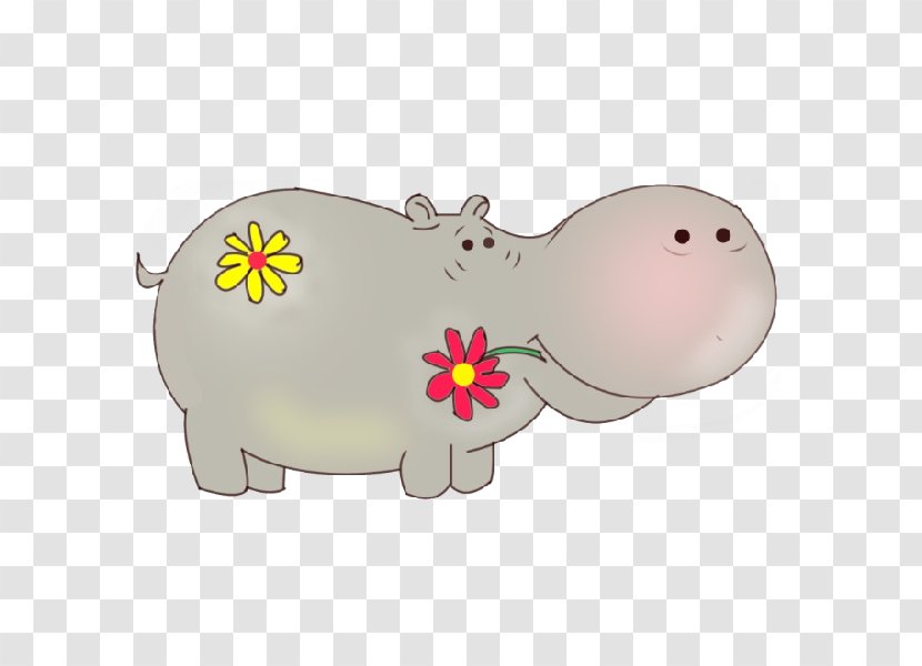 Pig Hippopotamus Cartoon Clip Art - Mammal - Hippo Transparent PNG