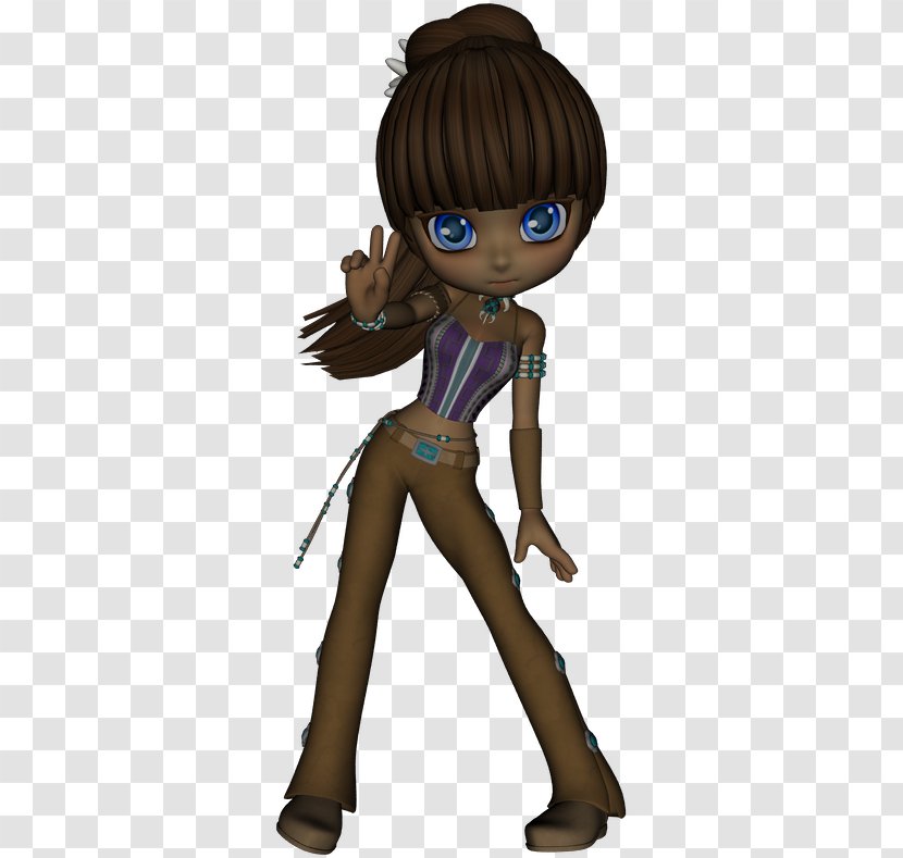 Figurine Doll Poseur - Brown Hair Transparent PNG