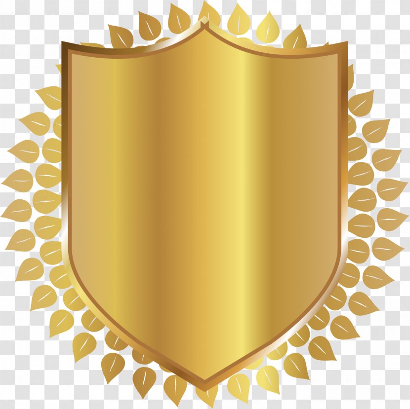 Laurel Wreath Bay Clip Art - Royaltyfree - Golden Leaf Shield Transparent PNG