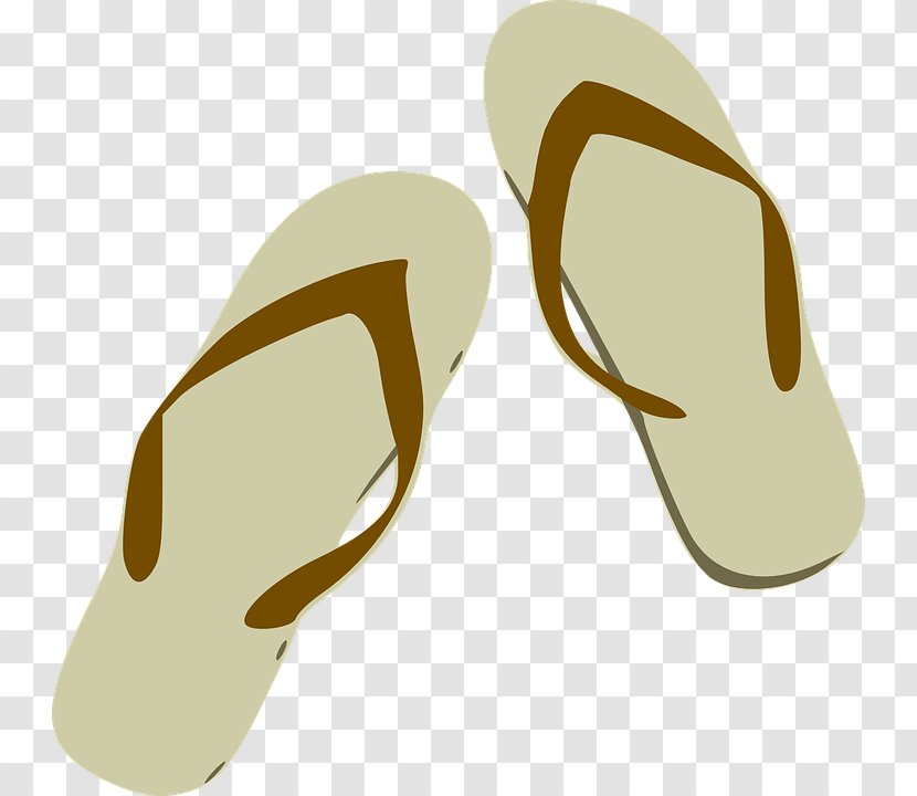 Flip-flops Slipper Clip Art - Beige - Beach Sandal Clipart Transparent PNG