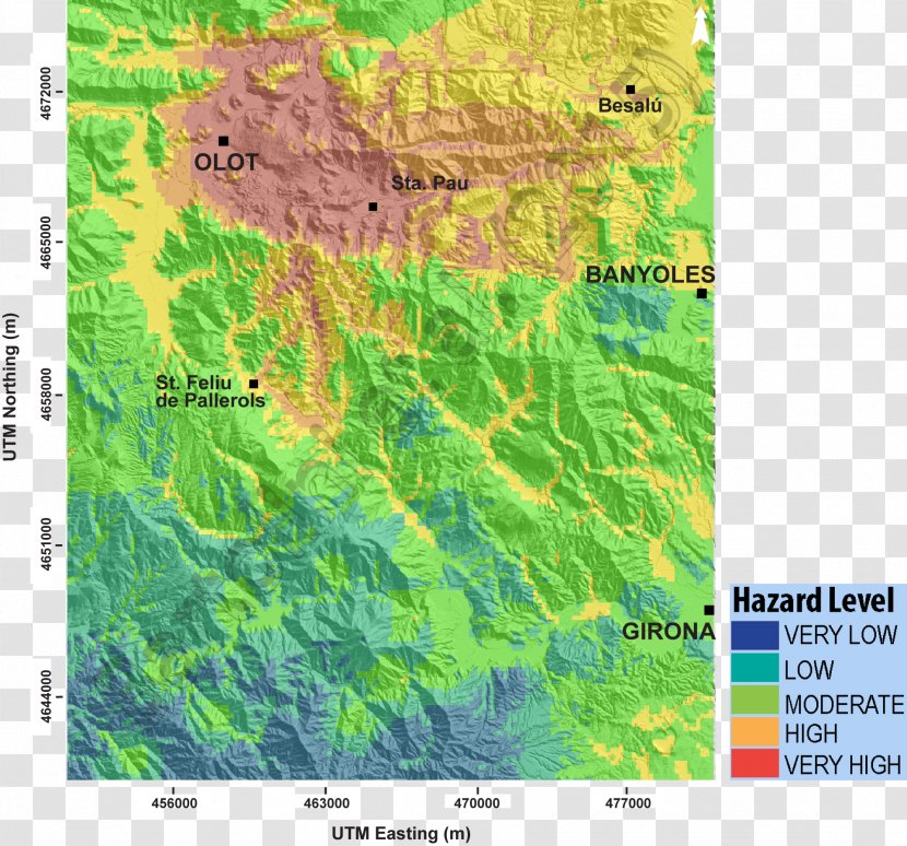 Garrotxa Volcanology Map Volcanic Field - Grass Family - Volcano Transparent PNG