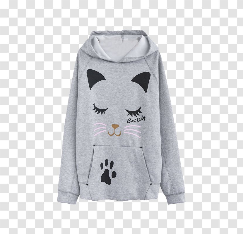 Cat T-shirt Sweater Bluza Jumper - Outerwear - Pattern Transparent PNG