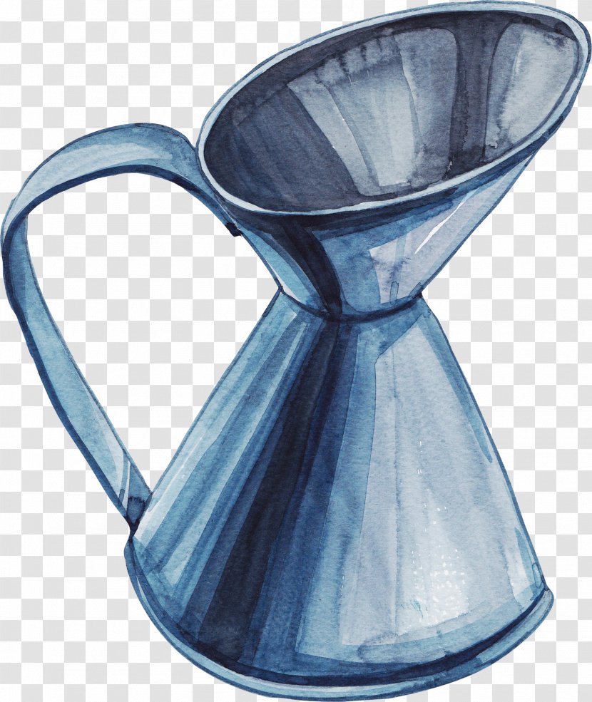 Vase Cartoon Watercolor Painting - Blue - Illustration Kettle Transparent PNG