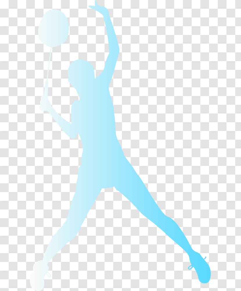 Silhouette Desktop Wallpaper Badminton - Blue Transparent PNG