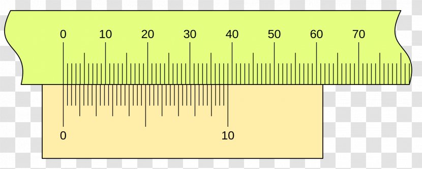 Nonius Vernier Scale Calipers Angle - Yellow Transparent PNG