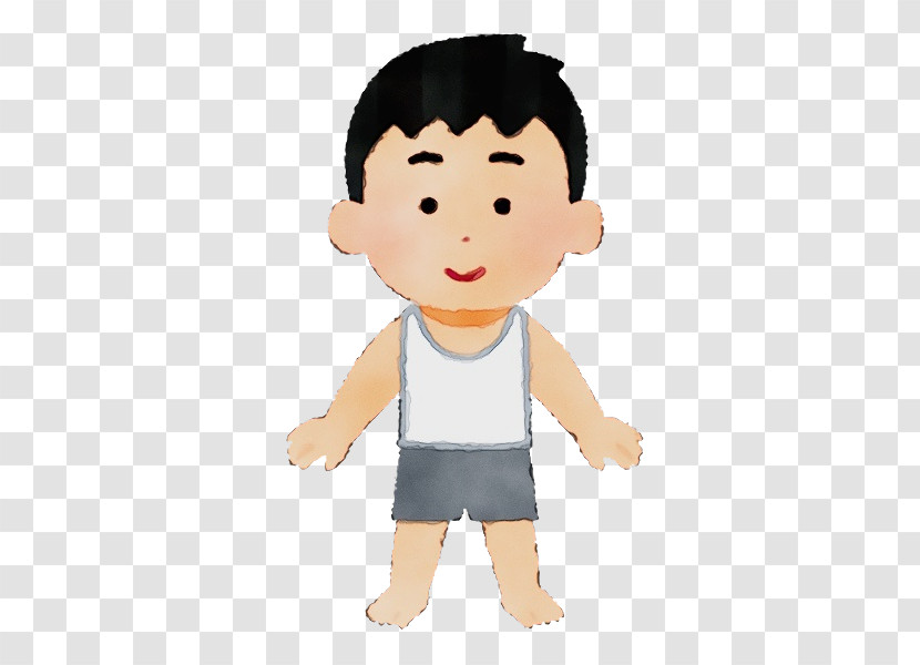 Cartoon Child Standing Gesture Animation Transparent PNG